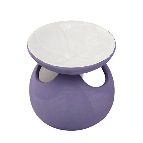COM-FOUR® 3x Stövchen in verschiedenen Farben, mit Blumenmotiv in der Duftölschale, Dolomeit, Duftlampe - 2