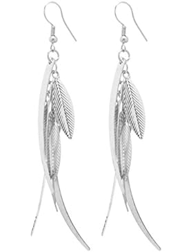 2LIVEfor Statement Ohrringe lang hängend Blätter Tropfen Blatt Ohrringe Bohemian Ohrhänger Ornamente Boho Blätter...