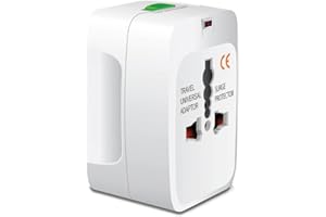 UNNDERWISS Adattatore Universale da Viaggio, Adattatore da Viaggio Universale con 2 Porte Caricabatterie USB presa multipla salvaspazio,Adattatore Universale per Italia Inghilterra Germania America Australia ﻿