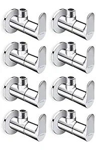 ALTON EVA6525, Brass Angle Valve With Wall Flange, Chrome (8 Piece Set)