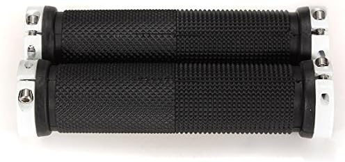 WHITE DOUBLE LOCK ON LOCKING BMX MTB MOUNTAIN BIKE CYCLE BICYCLE HANDLE BAR GRIPS