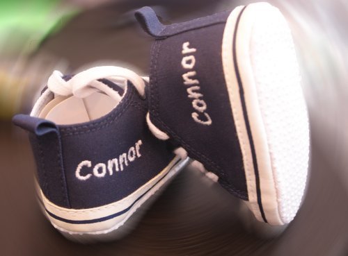 PERSONALISED BABY SHOE / TRAINER WITH NAME CONNOR