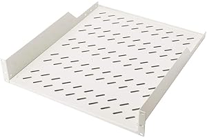 DIGITUS Tablette Fixe - 19 Pouces - 2UH - Fixation Avant - Charge admissible 25 kg - pour armoires réseaux et serveurs - Profondeur d'armoire à partir de 800 mm - Gris