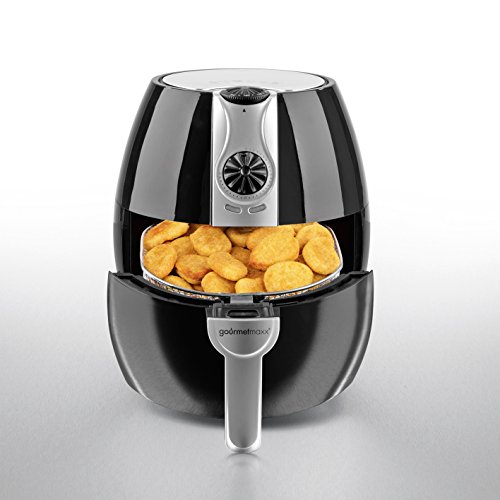 GOURMETmaxx 00981 Heißluft-Fritteuse | inkl. Brotbackkorb | 8 Funktionen | 3 Liter | 1.500 Watt | Schwarz-Silber - 4