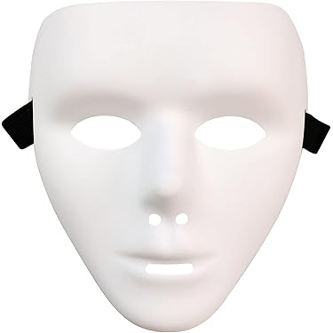 Creativity Street Sad Face Plastic Mask - White Costume Mask For Kids