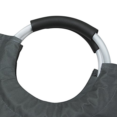 ihomagic schwere klappbar Wäschesack mit Legierung Griffe und langlebig Leinwand dunkelgrau - 4