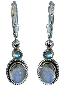 OH zwei Mondsteine klein 925 Silber