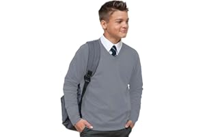 LISTERS SCHOOLWEAR Ages 3-16 Boys Girls Unisex School Jumper V Neck Fleece Sweatshirt Uniform Black Navy