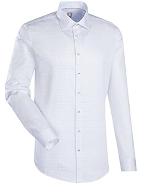 JACQUES BRITT Business Hemd Slim Fit 1/1-Arm Bügelleicht Karo City-Hemd Kent-Kragen Manschette weitenverstellbar