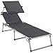 Produktbild Baltico Aluminium Gartenliege Sonnenliege Strandliege Freizeitliege mit Sonnendach 193x63x32 cm (Grau/Grau)