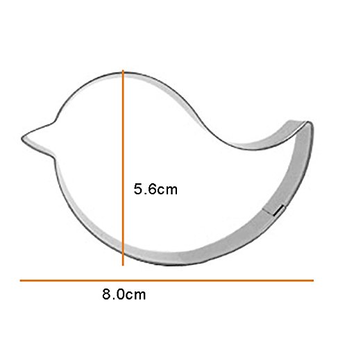 Edelstahl Keks Ausstecher Non Stick Ausstechformen Tortendeko Vogel 8 x 5.6 x 2cm - 4