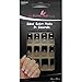 Bling Art False Nails French Manicure Black Crystal Full Cover Medium Tips UK