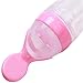 Hengsong Infant Silicone Feeding Bottle Squeeze Spoon Food Supplement Rice Cereal Bottle (Pink)