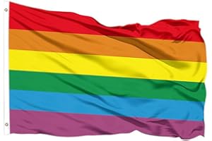 SHONYE Rainbow Flag Gay Pride Flag 5x3Ft, LGBTQ+ Flag, Gay Flag with 2 Metal Eyelets, Bright Color Gay Pride Rainbow Flag for Parties, Parade, Carnival