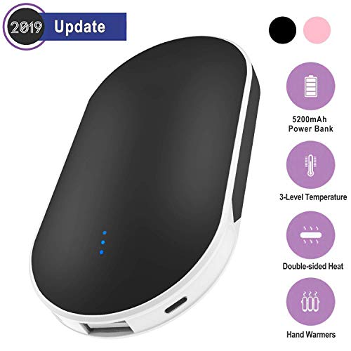 HTLY SPR Hand Warmers Rechargeable, Hot Hands Hand Warmers 5200mAh Electric Portable Pocket Hand Warmer/Power Bank, Heat Therapy Great for Raynauds Arthritic Sufferers Pain Relief, Best Winter Gifts