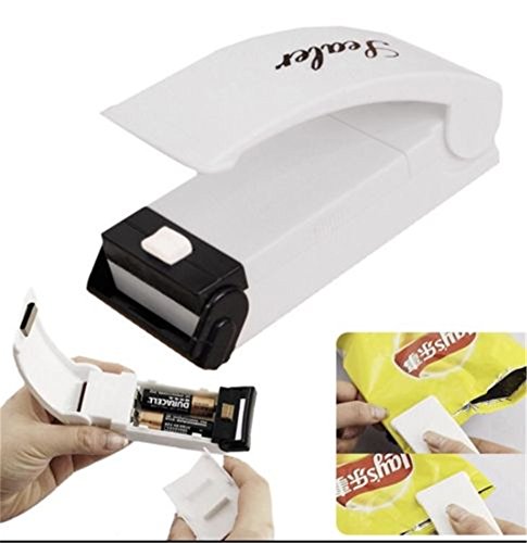 Interesting® Mini máquina de sellado de hogar sellador Impulse Sealer Poly alimentos joyas bolsa de plástico blanco sin batería