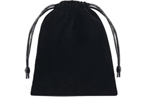 GELIMY Soft Coloful Velvet Pouches Bag Jewellery Packing Drawstring Wedding Party Gift 5 Sizes 10PCS (7X9CM, BLACK)