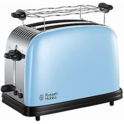Russell Hobbs 23335-56 Toaster, Grille Pain Extra Large Colours Plus, Cuisson Rapide et Uniforme, Contrôle Brunissage, Chauffe Viennoiserie - Bleu