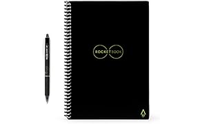 Rocketbook Everlast Quaderno Smart &ndash; Cancellabile, Riutilizzabile &ndash; Compatibile con Sistemi Cloud &ndash; Taccuino Digitale - Penna Pilot Frixion e Panno Inclusi (Nero, Executive A5, Puntinato)