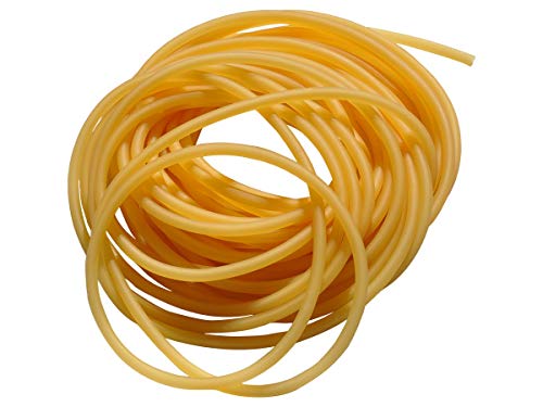 GM&BW 5m, 5X8mm Bande Élastique Lance Pierre avec 2 m de Caoutchouc Fixation - Tube Élastique en Latex Naturel avec Une Élongation Maximale de 700 % -- pour Assembler Un Fronde Professionnel