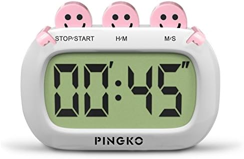 PINGKO Digital Kitchen Timer Fashion Design with Big Digits Loud Alarm - Pink