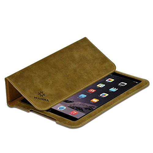 MANNA Ultraslim iPad Mini 3 Folio Hülle | Cover mit Autosleep – Funktion | Case aus Nubuk Leder , braun | Aufstellbare Tasche | Schutzhülle für iPad Mini Retina - 6
