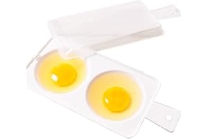 AOORY Microondas Huevo Poacher, Microondas Poachable Popavia Maker, Microondas Huevo Cocineras, Microondas BPA Free Best Steamer Easy Cooker Scrambled, Container Cookware Four 4 Huevos o 2 Huevos