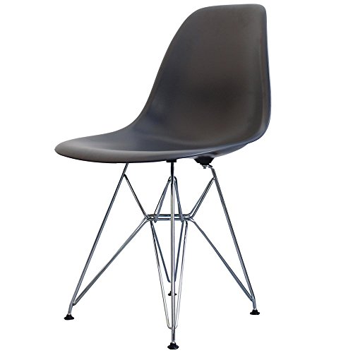 Charles Eames Estilo Eiffel oscuro gris Retro silla