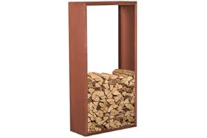 prima terra Kaminholzregal Kaminholzunterstand Brennholzregal Kaminholz Aufbewahrung Bausatz Edelrost Maße 118x78cm Tiefe 35cm