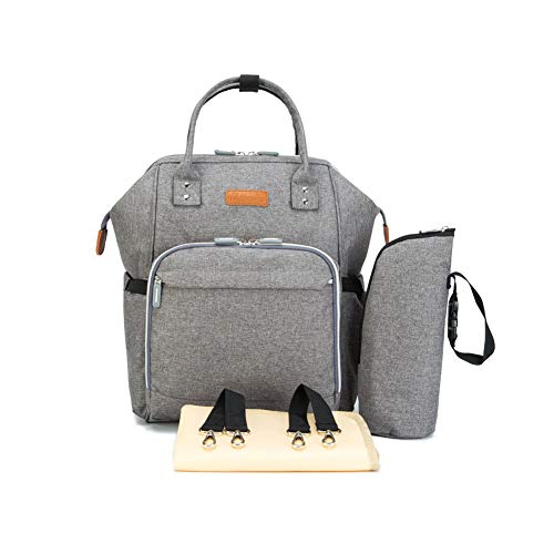 Preisvergleich Produktbild JSIHENA Wickeltasche Multifunktions-Rucksack mit hoher Kapazität Mummy Wasserdichte Schultertasche Out Backpack Fahrradkoffer für Fußgänger,Gray