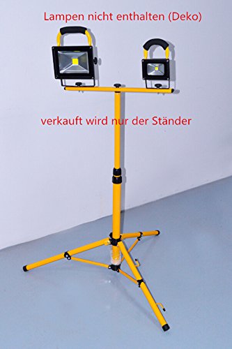 SLPRO® Stativ für LED-Strahler, Halogen-Strahler, Baustrahler usw. Höhenverstellbar bis 1,60 m, gelb - 5
