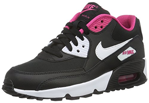 FR Meilleur Nike Air Max 90 Mesh Gs, Sneakers Garçons et Filles, Multicolore (Black/White-Vivid Pink), 36.5 EU