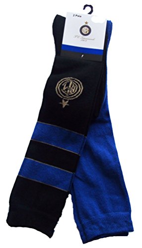 F.C. Internazionale Lot de 2 paires de chaussettes longues, article officiel de l'Inter de Milan, taille enfant 20-27, 2/4 ans