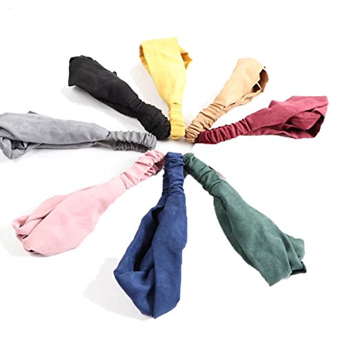 Preisvergleich Produktbild 8er Damen Stirnband Sommer Haarband Sport Haarreife Elastische