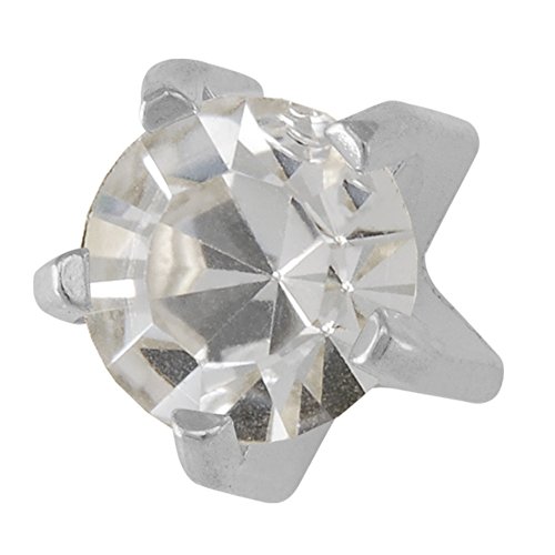 Studex Ear Piercing Silver Coloured Stainless Steel Birthstone Stud Earrings 4mm Claw Setting – April / Crystal