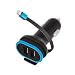 Produktbild USB KFZ Adapter Schwarz 5V / 3 A Dreifach Auto Ladegerät 2X USB-Ports mit USB-Ladekabel Lightning Zigarettenzünder Dual Port Car Charger 12-24V Schnellladeadapter