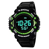 Y56 Sport LED Wasserdicht Digital Watch Billig Armbanduhr, Mode Outdoor Quarz Analog Herren Damen Uhren Mädchen Jungen (Grün)