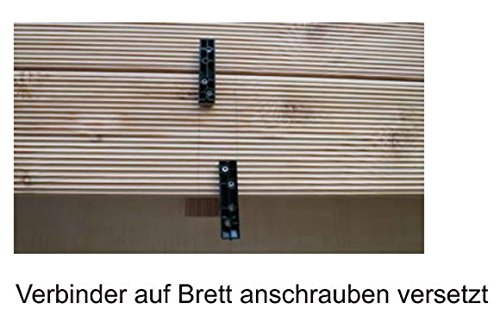 Unsichtbare Befestigung für Terrassendielen auf Holz-Unterkonstruktion mit 4 mm Abstandhalter inklusive V2A Schrauben, unsichtbare Terrassenbefestigung - 5