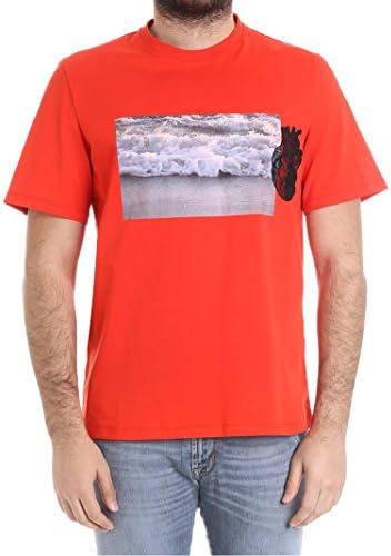 MSGM Men's 2440Mm10218429918 Red Cotton T-Shirt