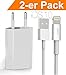 Produktbild OKCS iPhone Ladeset 2-er Pack - Ladekabel / Datenkabel / Lightningkabel + 1A USB Netzteil für iPhone 7, 7 Plus, 6s, 6s Plus, 6, 6 Plus mit Lightninganschluß - in Weiß