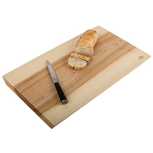 Schwarzwald Massivholz Schneidebrett JAMIE XXL 50 cm, Esche mit natürlicher Baumkante - 9