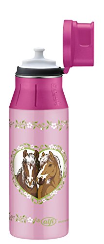 Alfi 5377148060 Trinkflasche Element Edelstahl, (0,6 Liter) pferde rosa - 8