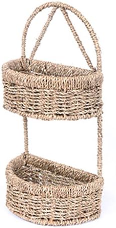 LU Living Room Bathroom With Double Deck Hanging Straw Basket ( Color : 4 )