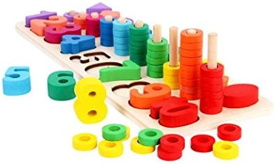 Winkey Toy for Baby kids Boy Girl, Wooden Child Education Toy Tower Stacking Colorful Puzzle Toddler Learning Gift,Developmental Baby Toys (B)