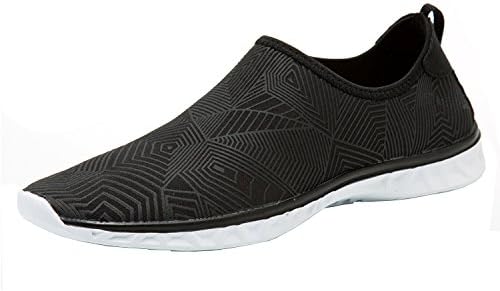 QLVY Shoes For Men and Women, Barefoot Water Shoes, Swim Yoga Beach Running Snorkeling Swimming Neoprene Diving Shoes Black Stripe 35