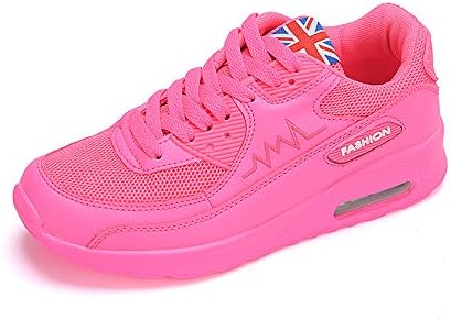 Peggie House Ladies Running Trainers Air Tech Ladies Trainers Womens Shock Absorbing Trainers Running Fitness Sports Gym Training Shoes-Rose Pink Size 6UK 39EU