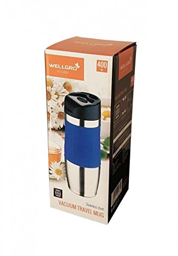 WELLGRO® Thermobecher 400 ml – Edelstahl – BPA-frei – Isolierbecher – Farbe wählbar, Farbe:Schwarz - 5