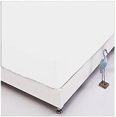 White (King Bed (153 x 190 cm) Fitted Bed Sheet Plain Dyed Polly-cotton Standard Deepness 9" / 23 cm Approx For Home, Hotels, Hospitals, Guest Rooms Etc