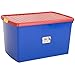 Produktbild Clip Box 62 Liter Deckel mit Klick-Verschluss 59 x 39 X 33 cm Blau-Rot • Aufbewahrungsbox Kunststoffbox Spielzeugbox Kiste Organizer Behälter Stapelbox