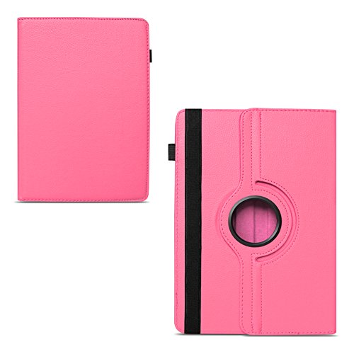 NAUC Tasche für Vodafone Smart Tab 4 / 4G Hülle Tablet Schutzhülle Farbauswahl Kunstleder Cover Case Schutztasche Stand 360° Drehbar Etui Zubehör , Farben:Pink - 6